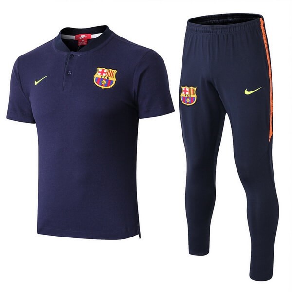 Polo Conjunto Completo Barcelona 2018-2019 Azul Marino